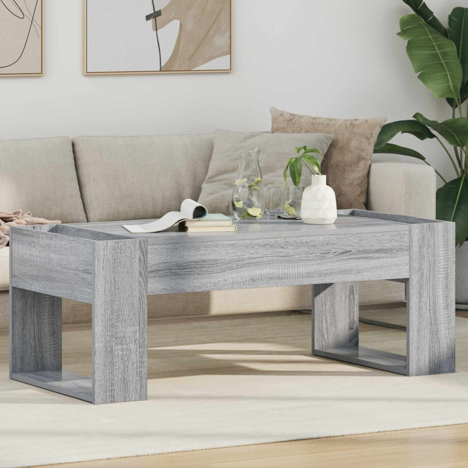 vidaXL Salontafel Grijs Sonoma 110 x 50 x 41 cm Bewerkt hout afbeelding 1