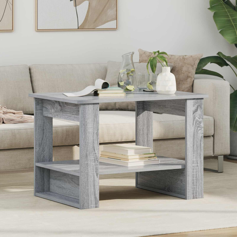 vidaXL Salontafel Grijs Sonoma 72 x 50 x 50 cm Bewerkt hout afbeelding 1