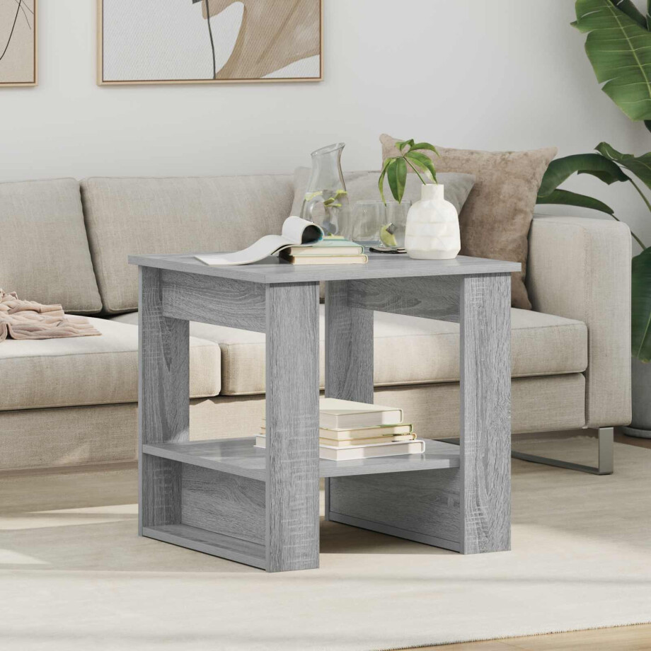 vidaXL Salontafel Grijs Sonoma 51 x 50 x 50 cm Bewerkt hout afbeelding 1