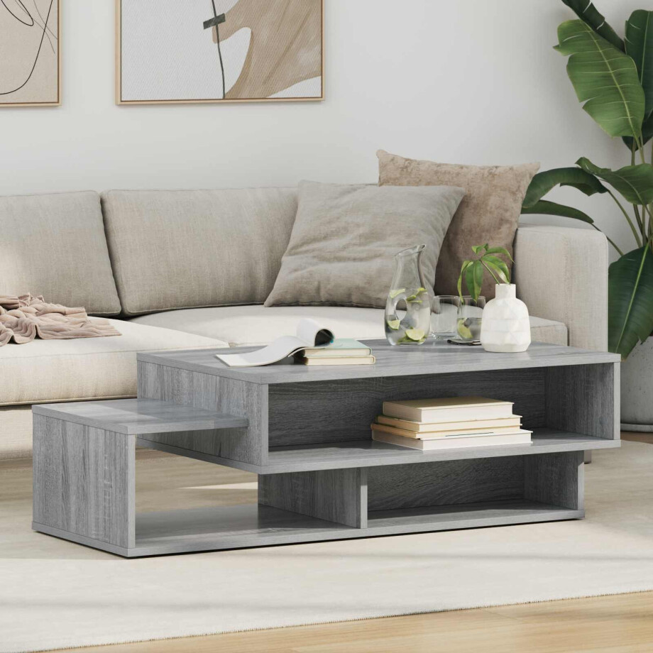 vidaXL Salontafel Grijs Sonoma 105 x 50 x 32,5 cm Bewerkt hout afbeelding 1