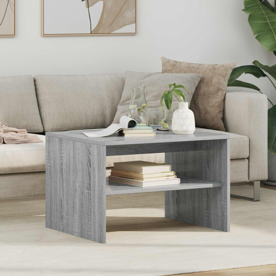 vidaXL Salontafel Grijs Sonoma 60 x 50 x 40 cm Bewerkt hout afbeelding 1