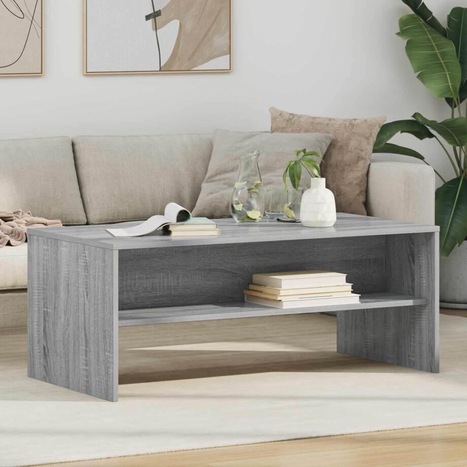 vidaXL Salontafel Grijs Sonoma 100 x 50 x 40 cm Bewerkt hout afbeelding 1
