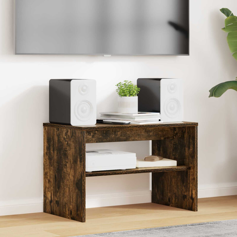 vidaXL TV-kast Gerookt eiken 60 x 35 x 40 cm Bewerkt hout afbeelding 1