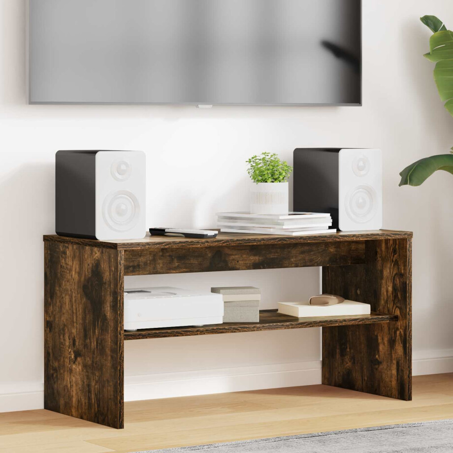 vidaXL TV-kast Gerookt eiken 80 x 35 x 40 cm Bewerkt hout afbeelding 1