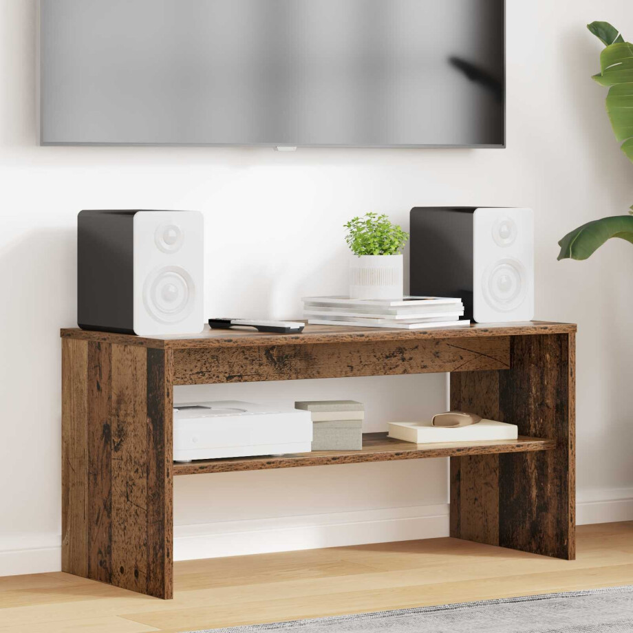 vidaXL TV-kast Oudhout 80 x 35 x 40 cm Bewerkt hout afbeelding 1