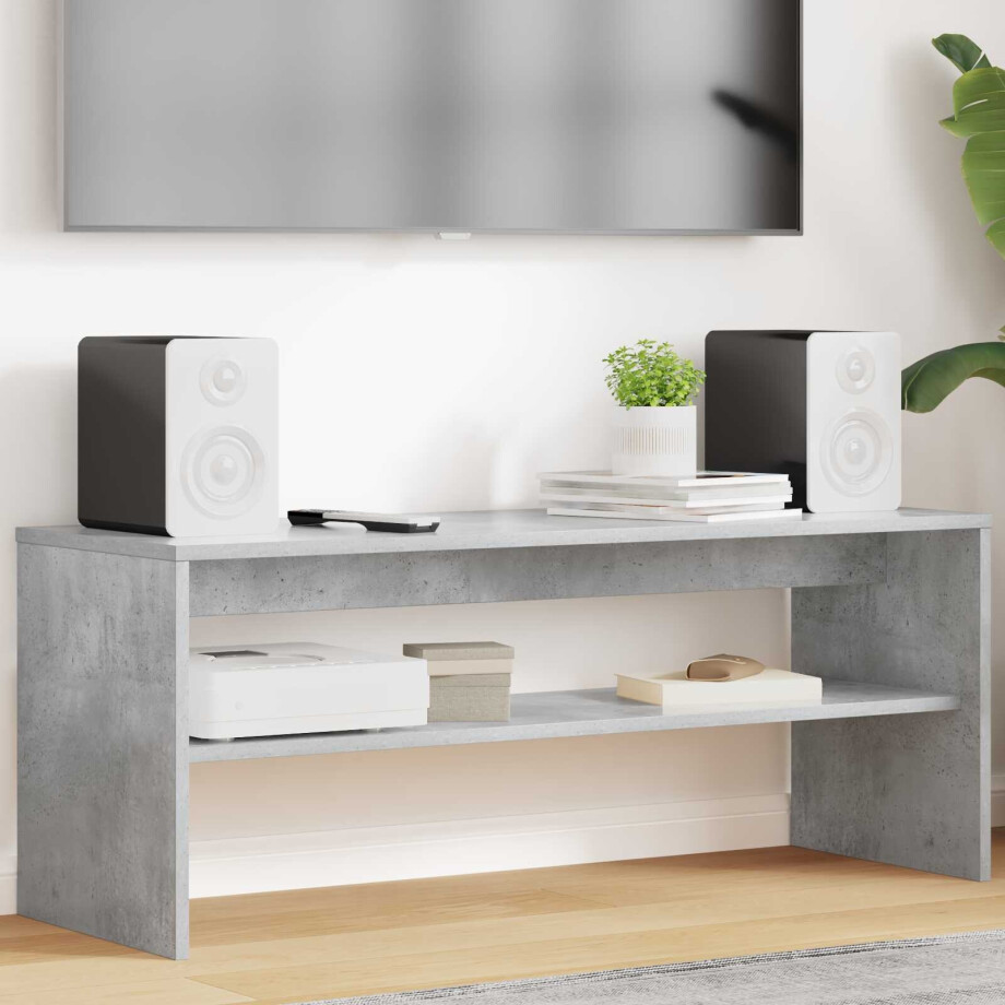 vidaXL TV-kast Beton Grijs 100 x 35 x 40 cm Bewerkt hout afbeelding 1