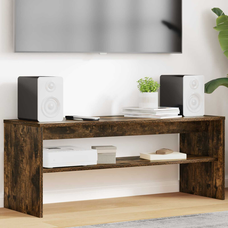 vidaXL TV-kast Gerookt eiken 100 x 35 x 40 cm Bewerkt hout afbeelding 1