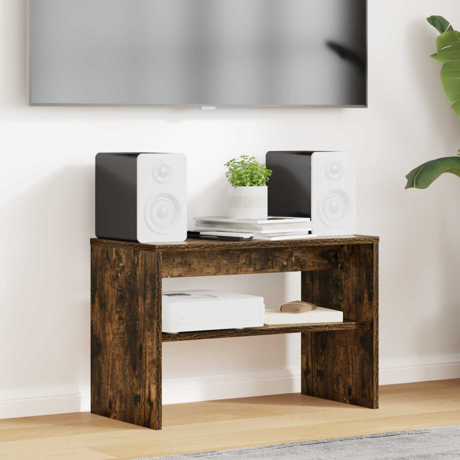 vidaXL TV-kast Gerookt eiken 60 x 30 x 40 cm Bewerkt hout afbeelding 1