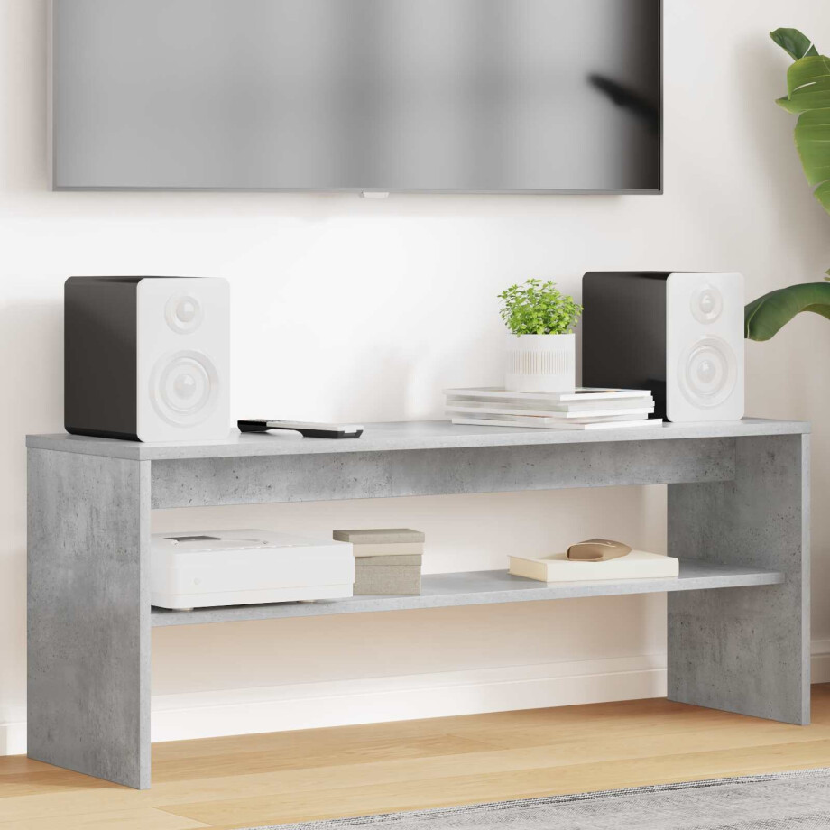 vidaXL TV-kast Beton Grijs 100 x 30 x 40 cm Bewerkt hout afbeelding 1