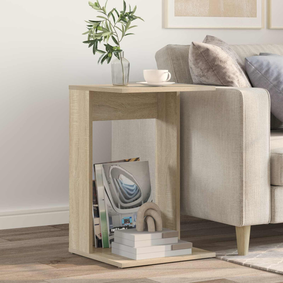 vidaXL Bijzettafel Sonoma Eiken 40 x 38 x 62,5 cm Bewerkt hout afbeelding 1