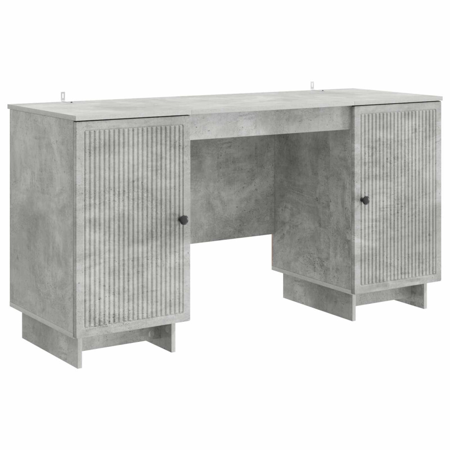 vidaXL Bureau Betongrijs Bewerkt hout 142,5 x 50 x 75 cm afbeelding 1