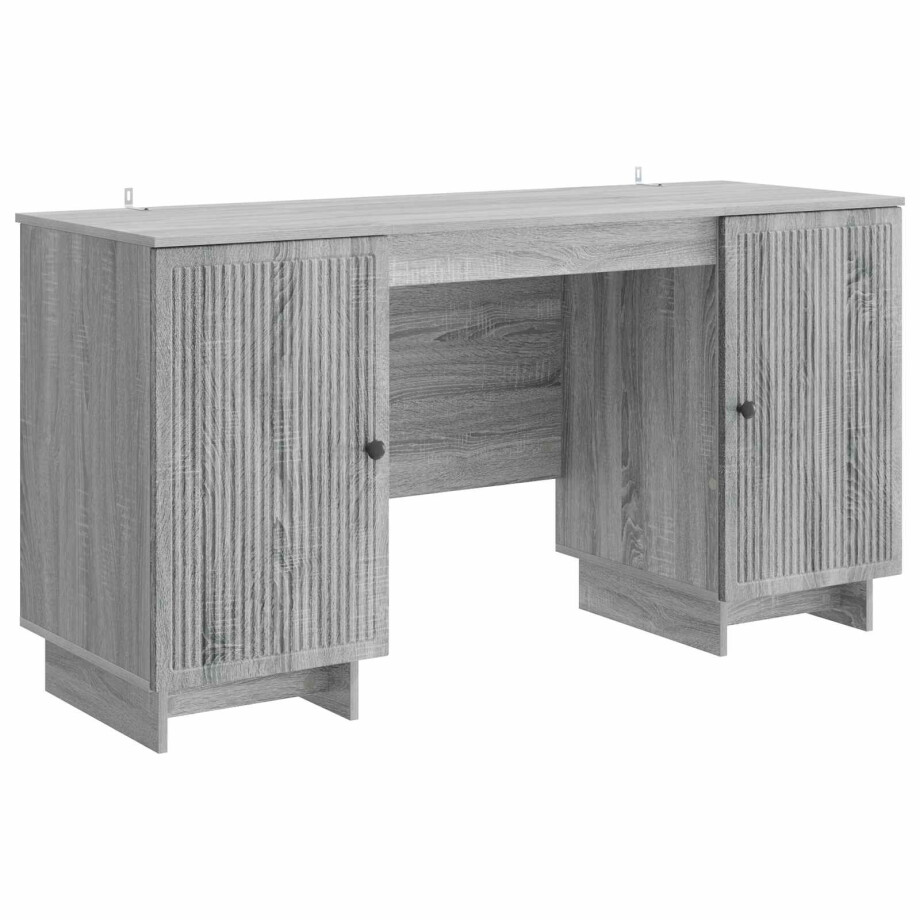vidaXL Bureau Grijs Sonoma Bewerkt hout 142,5 x 50 x 75 cm afbeelding 1