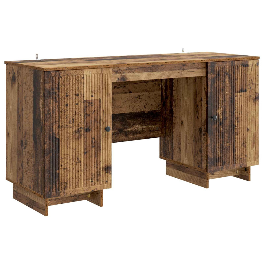 vidaXL Bureau Oud hout Bewerkt hout 142,5 x 50 x 75 cm afbeelding 1