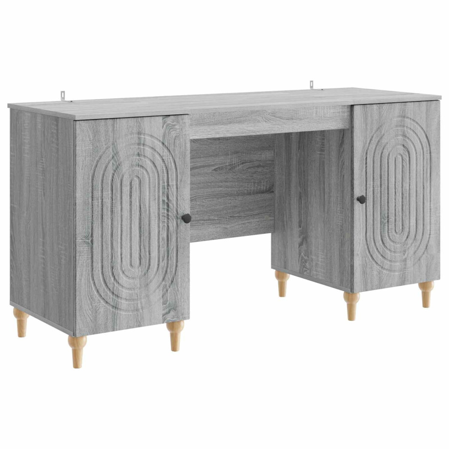 vidaXL Bureau met plank Grijs sonoma 142,5 x 50 x 75 cm Bewerkt hout vidaXL Bureau met plank Grijs sonoma 142,5 x 50 x 75 cm Bewerkt hout afbeelding 1