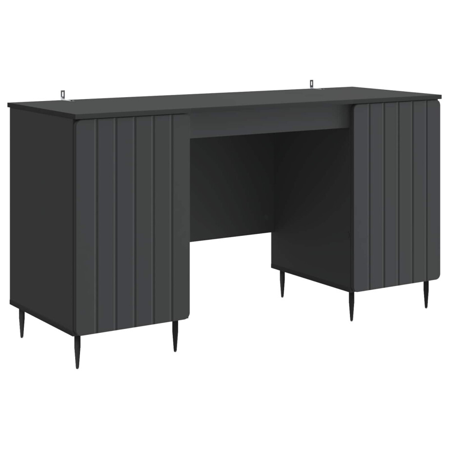 vidaXL Bureau met plank Zwart 142,5 x 50 x 75 cm Bewerkt hout afbeelding 1