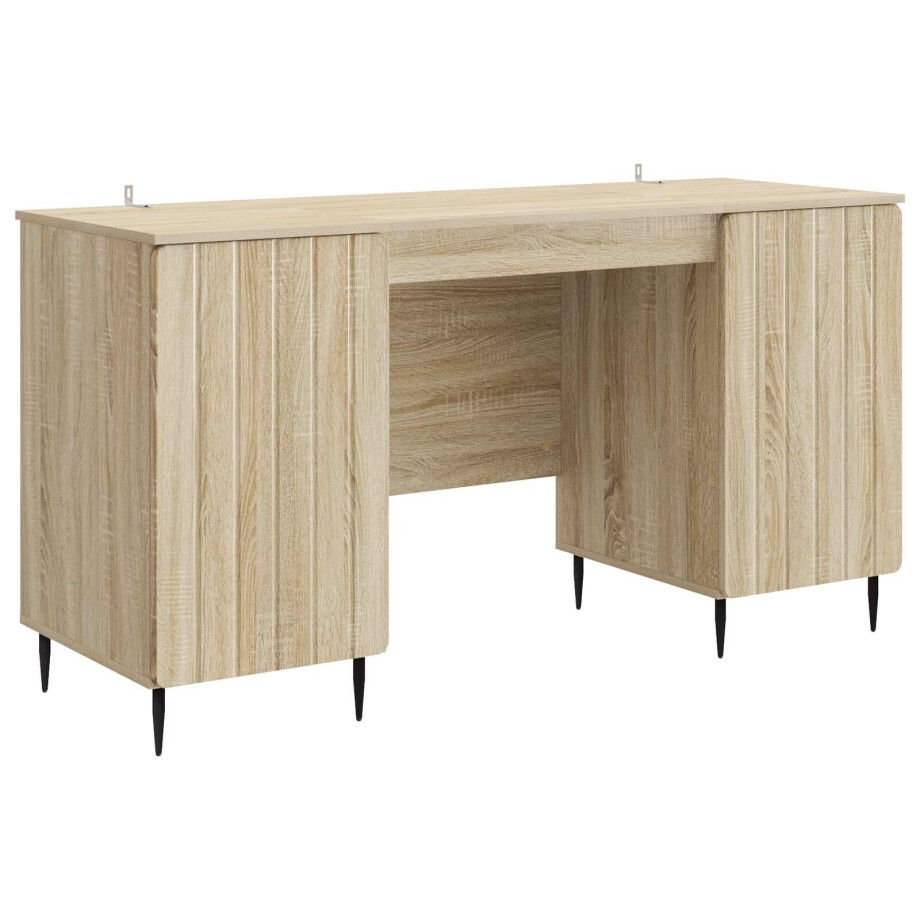 vidaXL Bureau met plank Sonoma Eiken 142,5 x 50 x 75 cm Bewerkt hout afbeelding 1