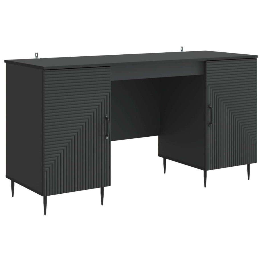 vidaXL Bureau met plank Zwart 142,5 x 50 x 75 cm Bewerkt hout afbeelding 1
