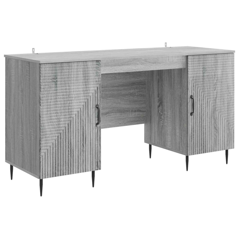 vidaXL Bureau met plank Grijs sonoma 142,5 x 50 x 75 cm Bewerkt hout vidaXL Bureau met plank Grijs sonoma 142,5 x 50 x 75 cm Bewerkt hout afbeelding 1