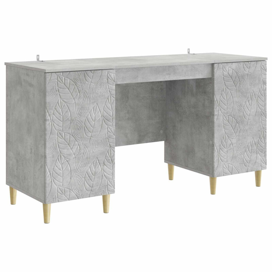 vidaXL Bureau Betongrijs Bewerkt hout 142,5 x 50 x 75 cm afbeelding 1