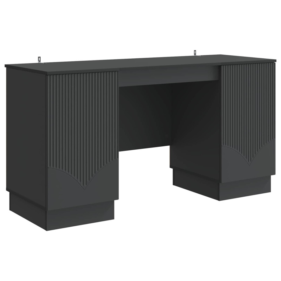 vidaXL Bureau met plank Zwart 142,5 x 50 x 75 cm Bewerkt hout afbeelding 1