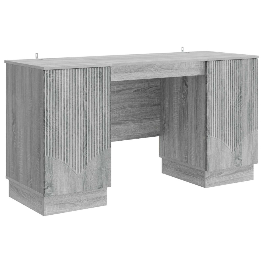 vidaXL Bureau met plank Grijs sonoma 142,5 x 50 x 75 cm Bewerkt hout vidaXL Bureau met plank Grijs sonoma 142,5 x 50 x 75 cm Bewerkt hout afbeelding 1