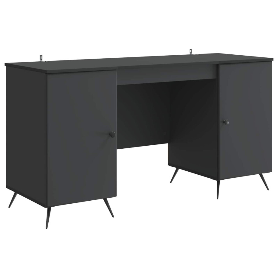vidaXL Bureau met plank Zwart 142,5 x 50 x 75 cm Bewerkt hout afbeelding 1