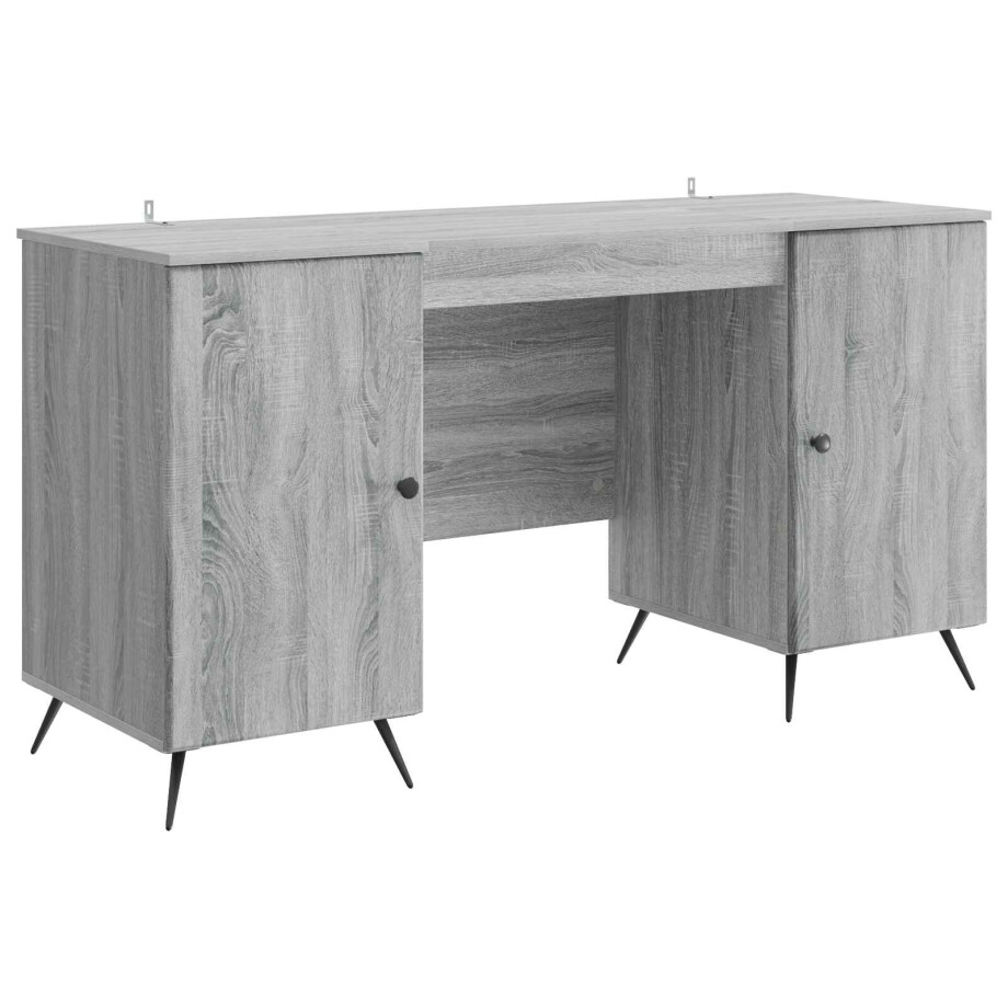 vidaXL Bureau met plank Grijs sonoma 142,5 x 50 x 75 cm Bewerkt hout vidaXL Bureau met plank Grijs sonoma 142,5 x 50 x 75 cm Bewerkt hout afbeelding 1