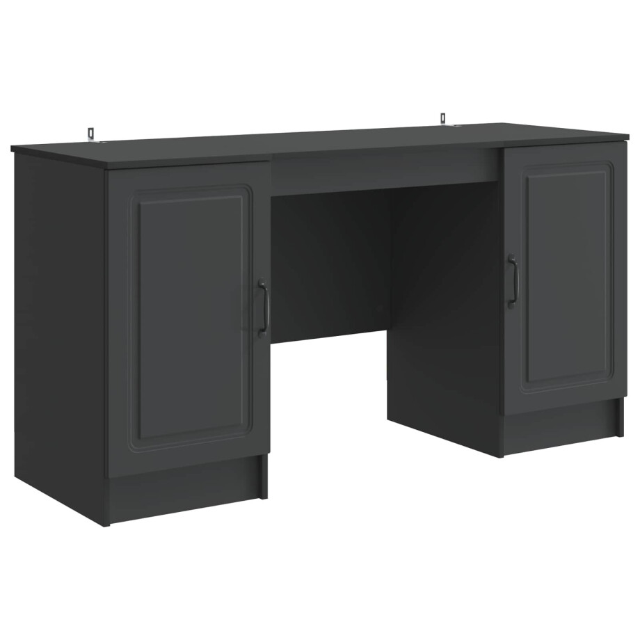 vidaXL Bureau met plank Zwart 142,5 x 50 x 75 cm Bewerkt hout afbeelding 1