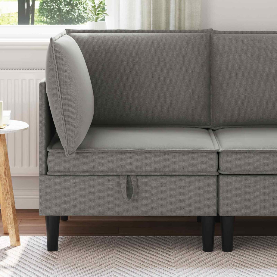 vidaXL Hoeksofa met Opbergruimte Donkergrijs Fluweel vidaXL Hoeksofa met Opbergruimte Donkergrijs Fluweel afbeelding 1