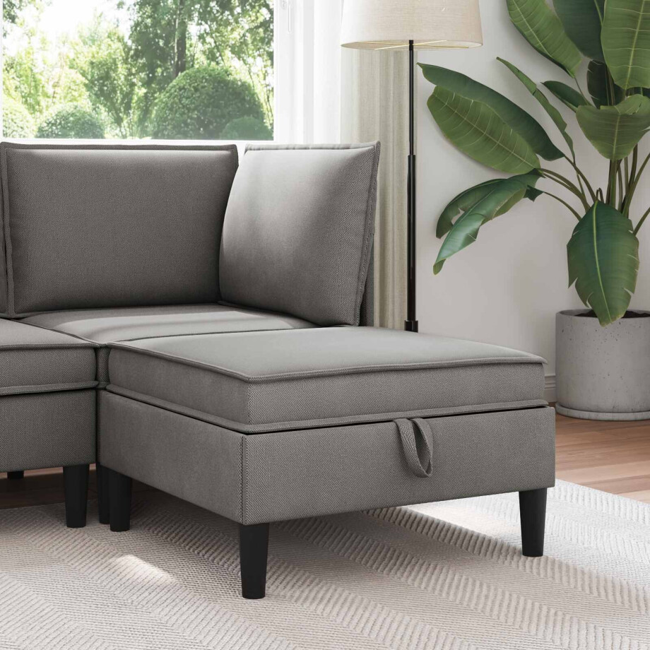 vidaXL Sofa Kruk met Opslag Donkergrijs Fluweel afbeelding 1