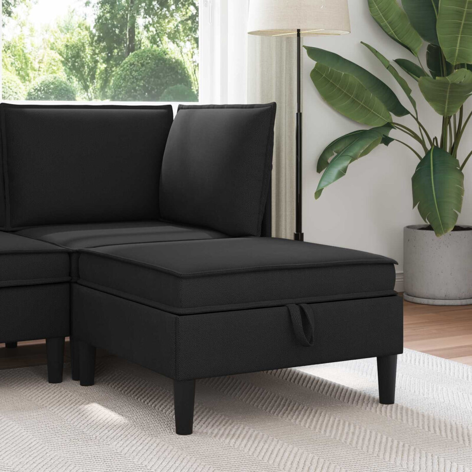 vidaXL Sofa Kruk met Opslag Zwart Fluweel vidaXL Sofa Kruk met Opslag Zwart Fluweel afbeelding 1