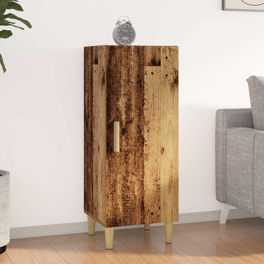 vidaXL Dressoir Oud Hout 34,5 x 34 x 90 cm Bewerkt hout afbeelding 1