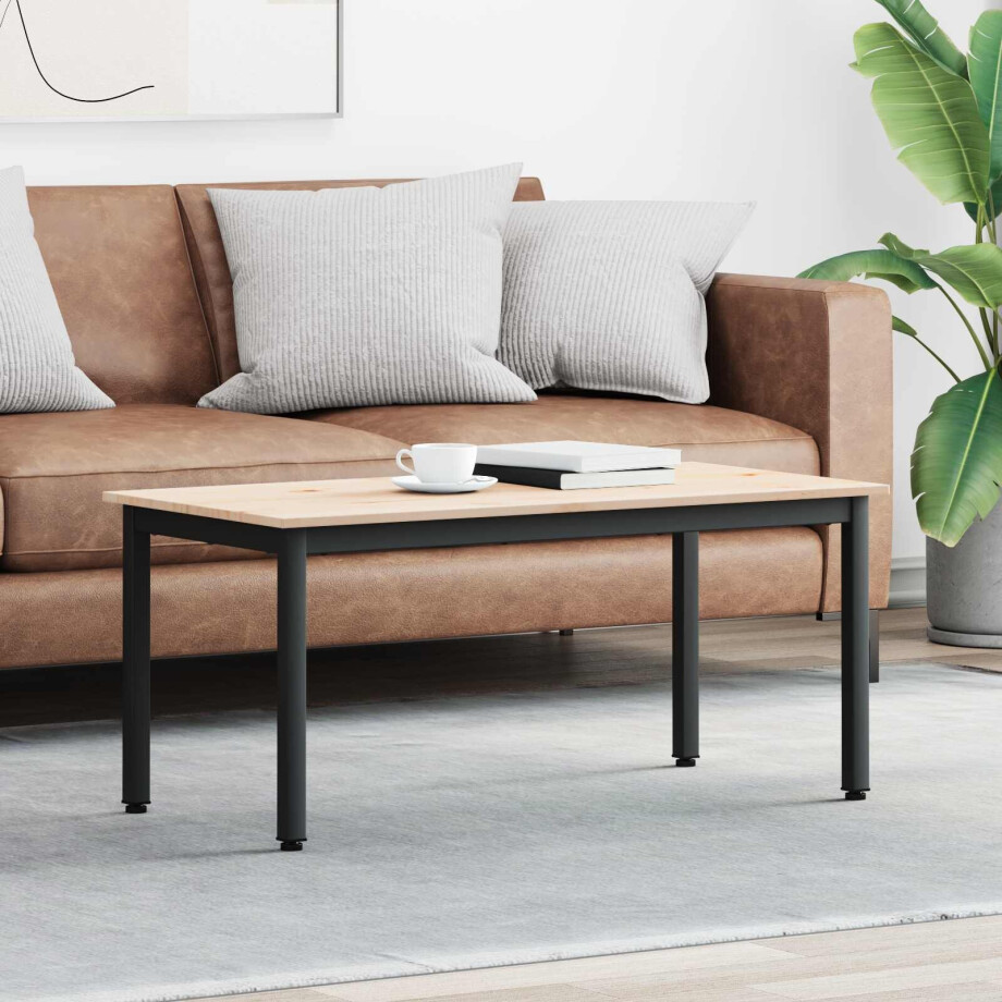 vidaXL Salontafel Naturel 100 x 50 x 45 cm Massief grenenhout vidaXL Salontafel Naturel 100 x 50 x 45 cm Massief grenenhout afbeelding 1
