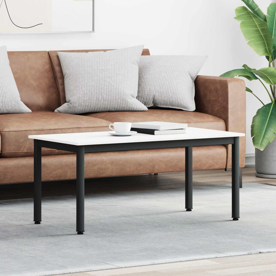 vidaXL Salontafel Wit 100 x 50 x 45 cm Massief grenenhout afbeelding 1