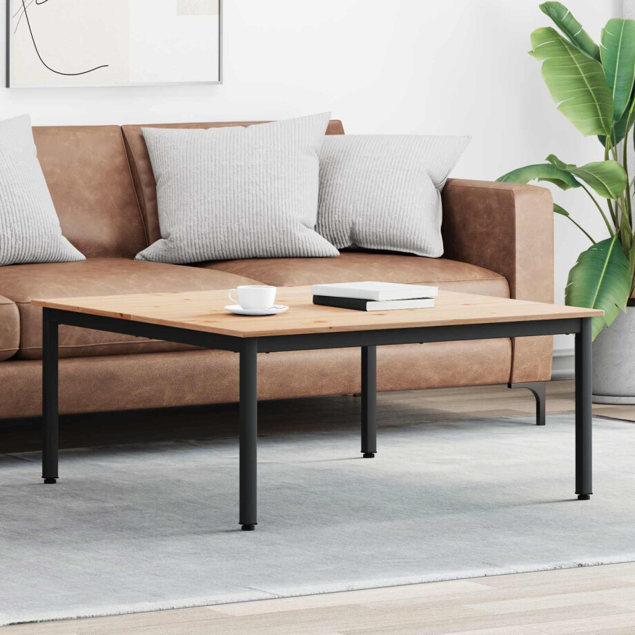 vidaXL Salontafel Naturel 100 x 100 x 45 cm Massief grenenhout vidaXL Salontafel Naturel 100 x 100 x 45 cm Massief grenenhout afbeelding 1