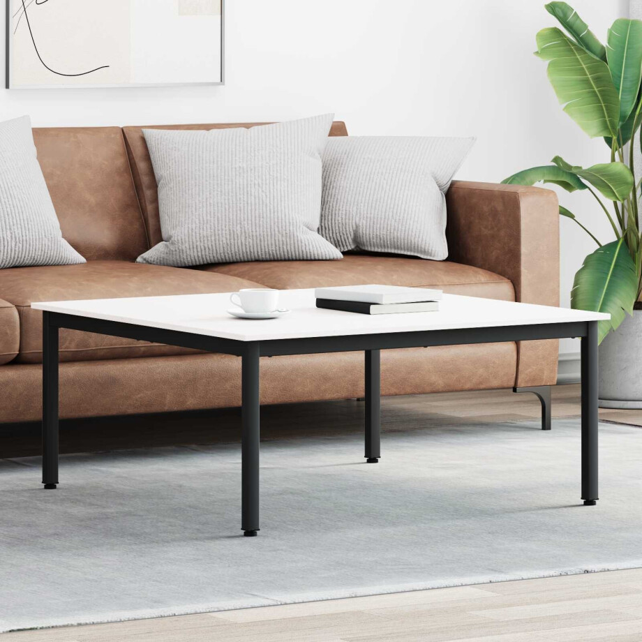 vidaXL Salontafel Wit 100 x 100 x 45 cm Massief grenenhout vidaXL Salontafel Wit 100 x 100 x 45 cm Massief grenenhout afbeelding 1