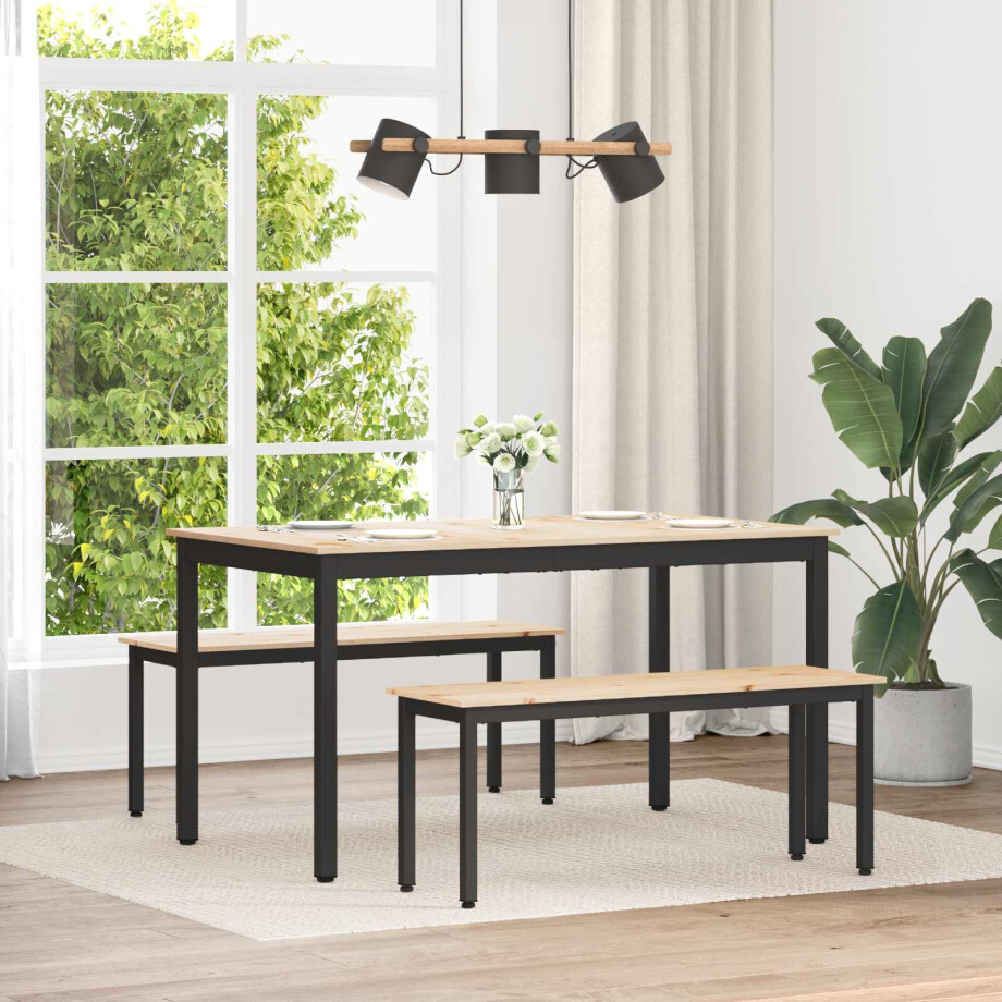 vidaXL Bank Naturel 110 x 35 x 45 cm Massief grenenhout vidaXL Bank Naturel 110 x 35 x 45 cm Massief grenenhout afbeelding 1
