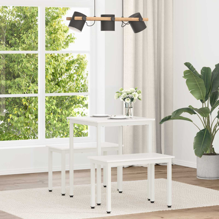 vidaXL Eettafel Wit 60 x 60 x 75 cm Massief grenenhout afbeelding 1