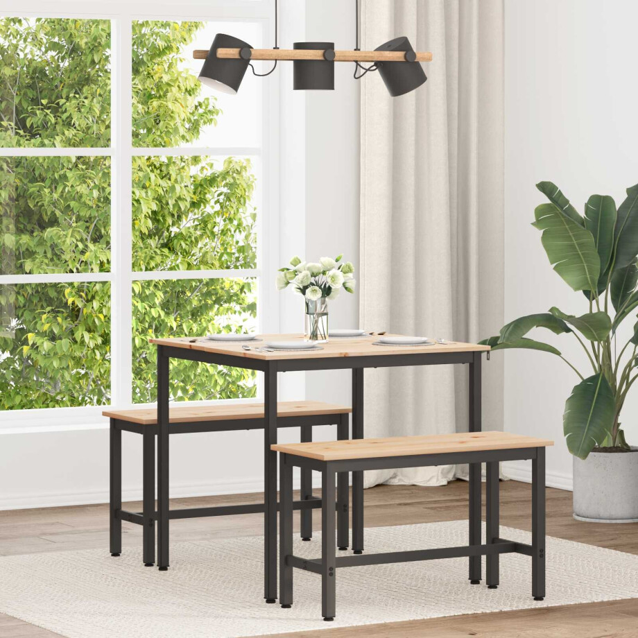 vidaXL Eettafel Naturel 80 x 80 x 75 cm Massief grenenhout vidaXL Eettafel Naturel 80 x 80 x 75 cm Massief grenenhout afbeelding 1