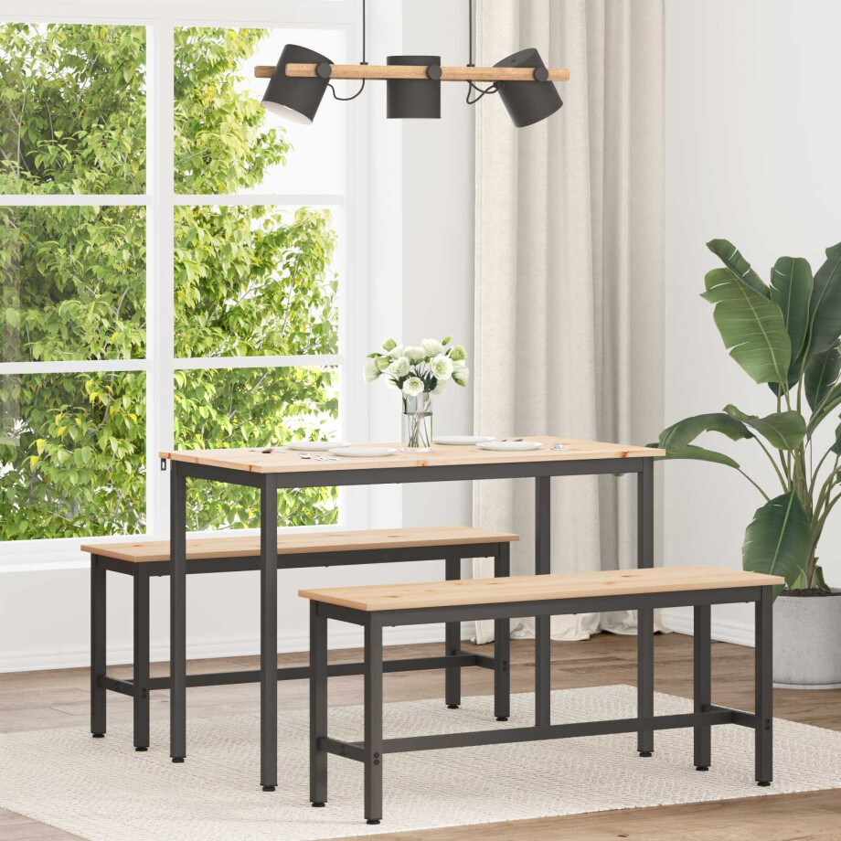 vidaXL Eettafel Naturel 110 x 55 x 75 cm Massief grenenhout vidaXL Eettafel Naturel 110 x 55 x 75 cm Massief grenenhout afbeelding 1