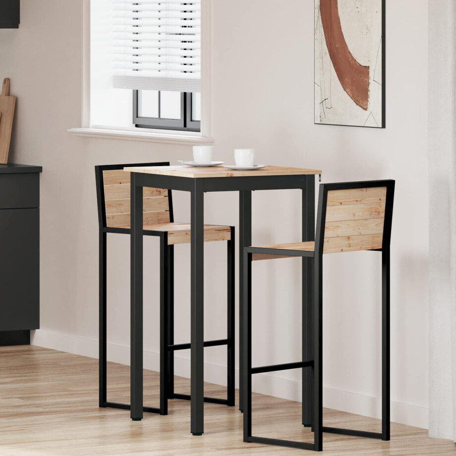 vidaXL Bartafel Naturel 60 x 60 x 105 cm Massief grenenhout vidaXL Bartafel Naturel 60 x 60 x 105 cm Massief grenenhout afbeelding 1