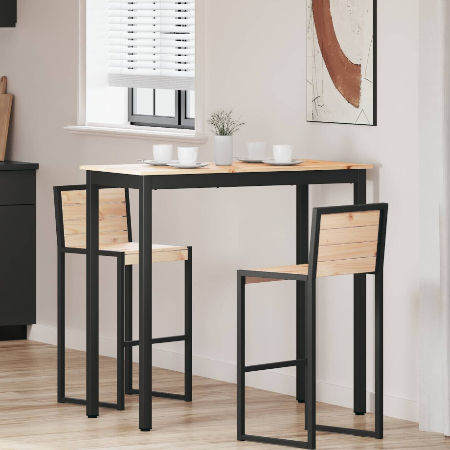 vidaXL Bartafel Naturel 110 x 55 x 105 cm Massief grenenhout afbeelding 1