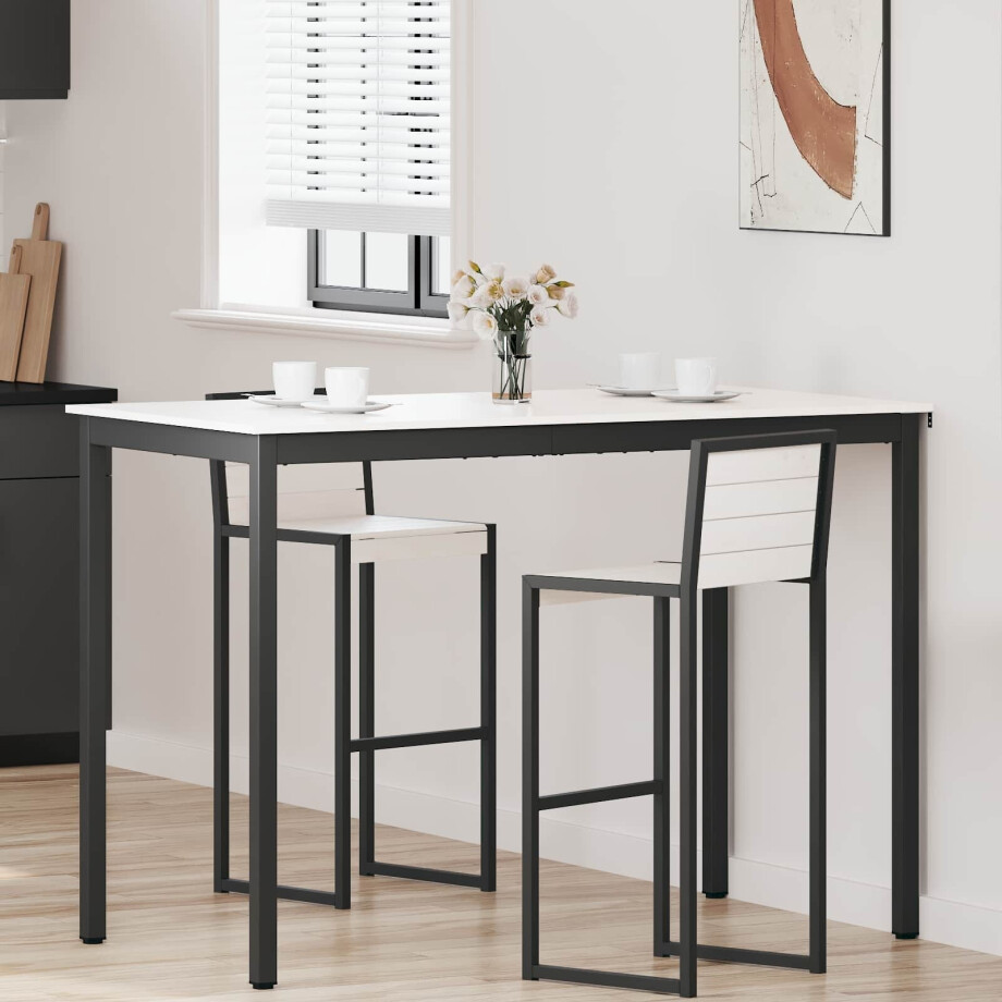 vidaXL Bartafel Wit 150 x 80 x 105 cm Massief grenenhout afbeelding 1