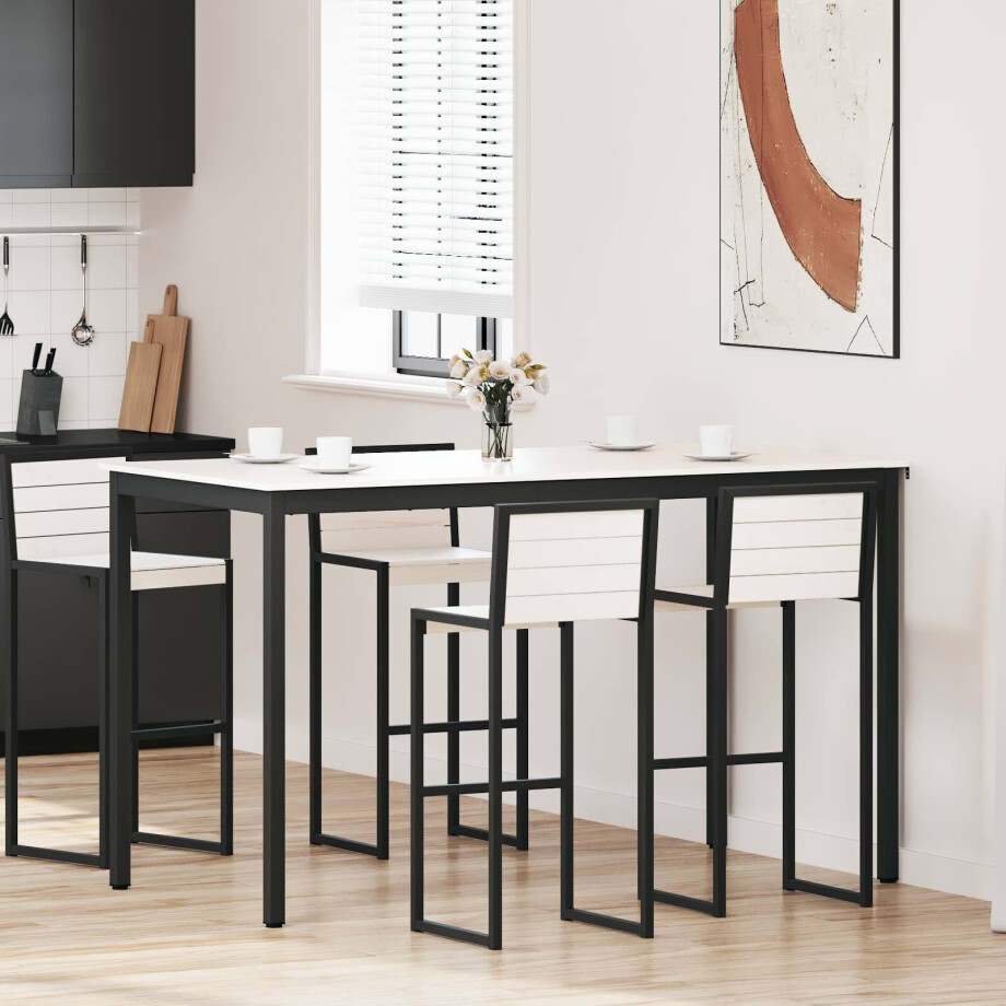 vidaXL Bartafel Wit 180 x 90 x 105 cm Massief grenenhout vidaXL Bartafel Wit 180 x 90 x 105 cm Massief grenenhout afbeelding 1