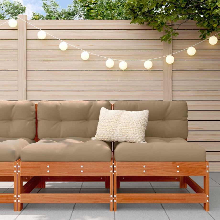 vidaXL Tuin Midden Sofa Massief grenenhout Wasbruin 124 x 62 x 70,5 cm afbeelding 1