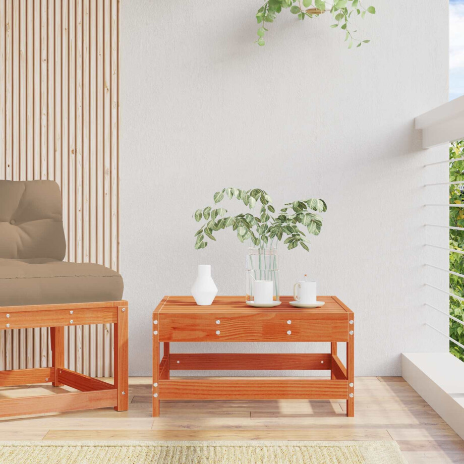 vidaXL Tuinvoetsteun Massief grenenhout Wasbruin 62 x 62 x 32 cm afbeelding 1