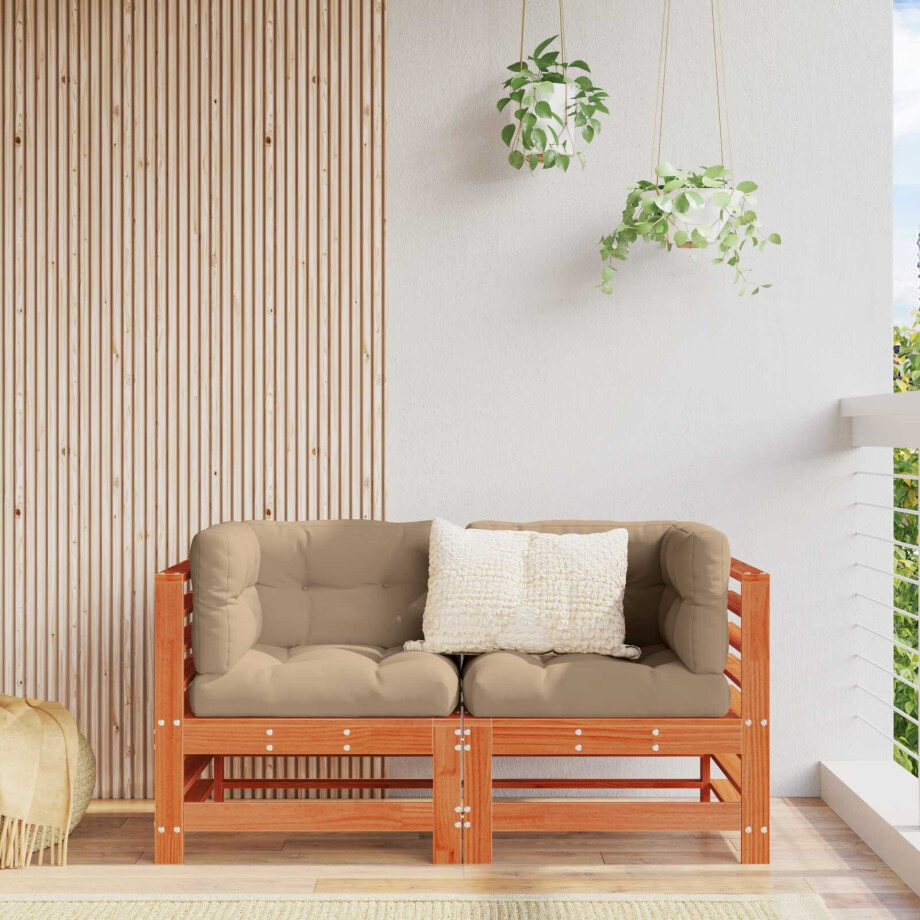 vidaXL Tuin hoekbank Massief grenenhout Wasbruin afbeelding 1