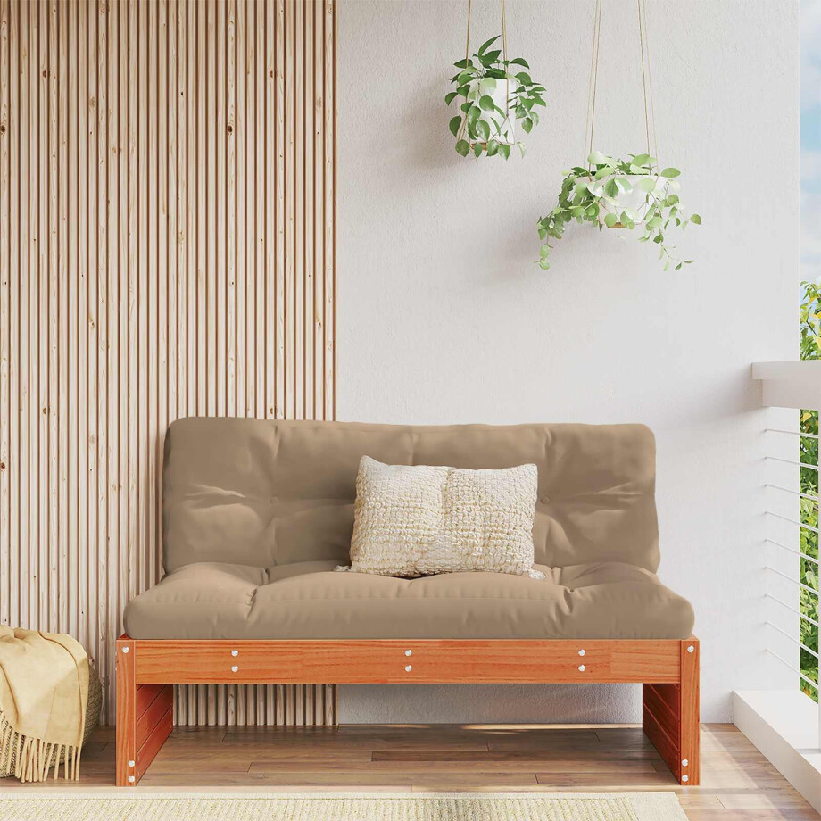 vidaXL Tuin Midden Sofa Massief Vurenhout Wasbruin 120 x 95 x 69 cm afbeelding 1