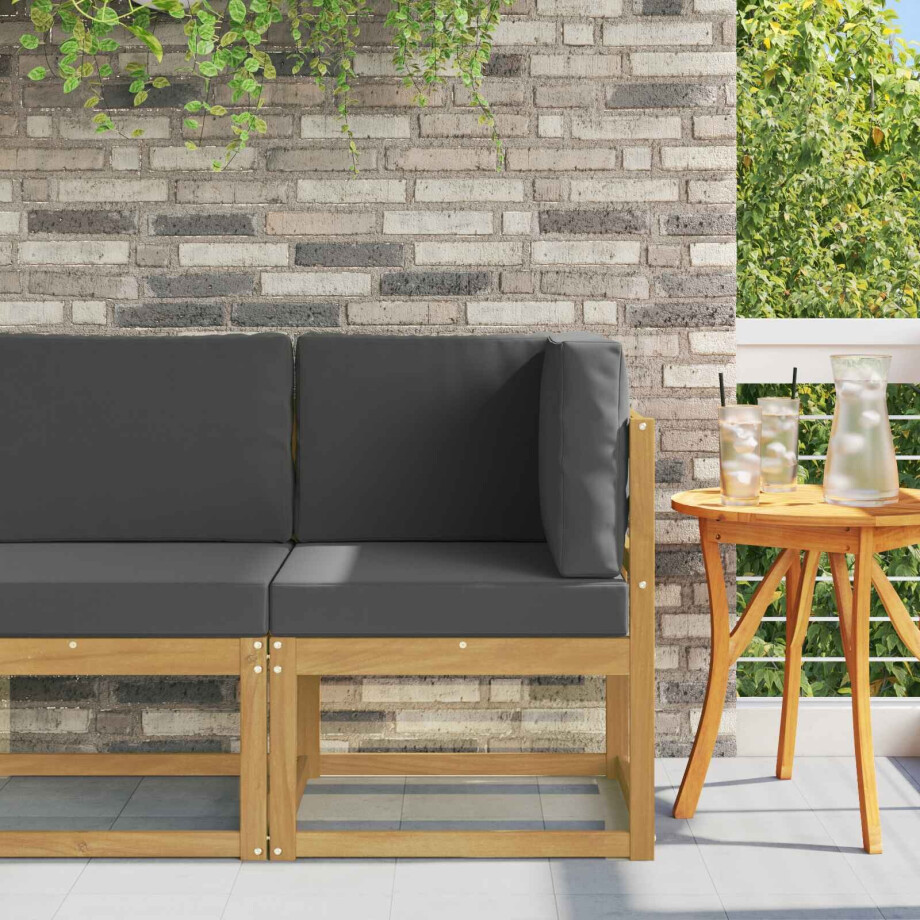 vidaXL Buiten Hoek Sofa Massief Acaciahout Wit afbeelding 1