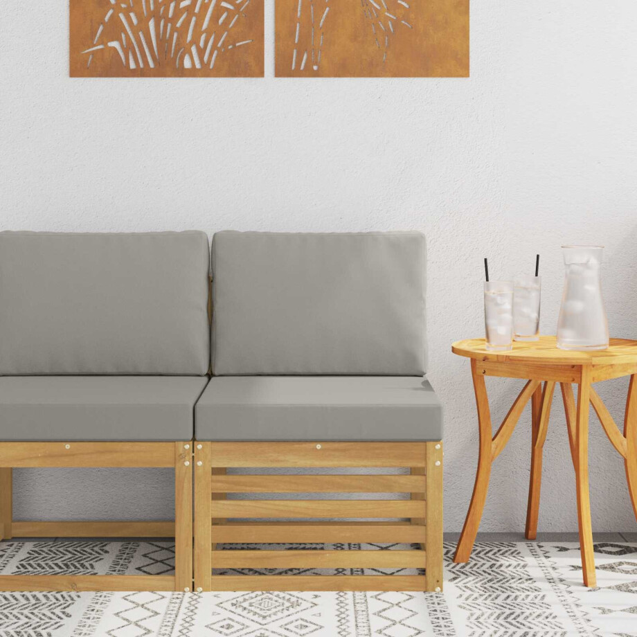 vidaXL Buiten Midden Sofa Massief Acaciahout Wit afbeelding 1